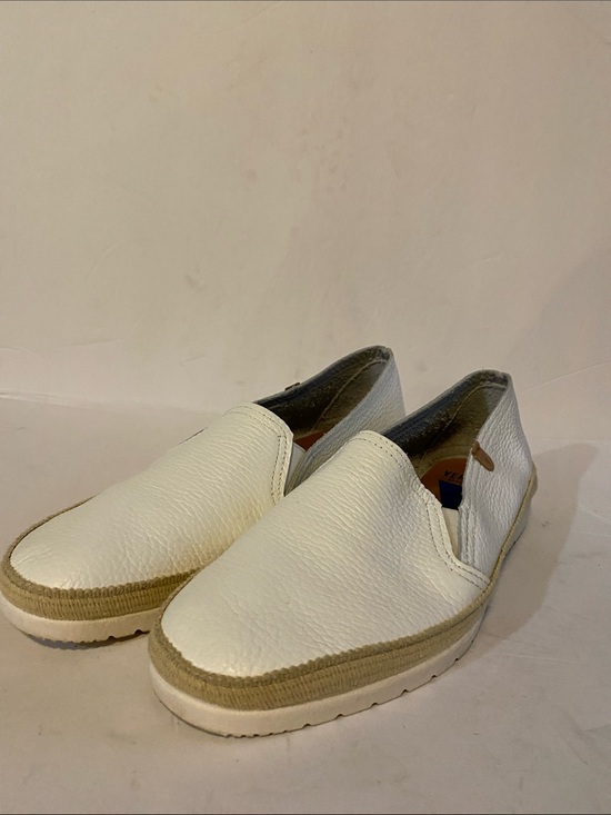Verbenas Shoes - Verbenas White Leather Nuria Slip-on Espadrilles